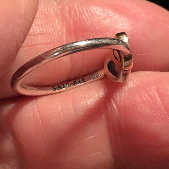 Pandora Two-Tone Interlocking Hearts Ring - Picture 7 of 9